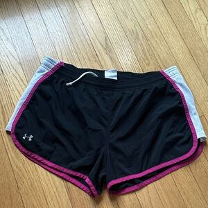 Under Armour Black Shorts with Pink Trim